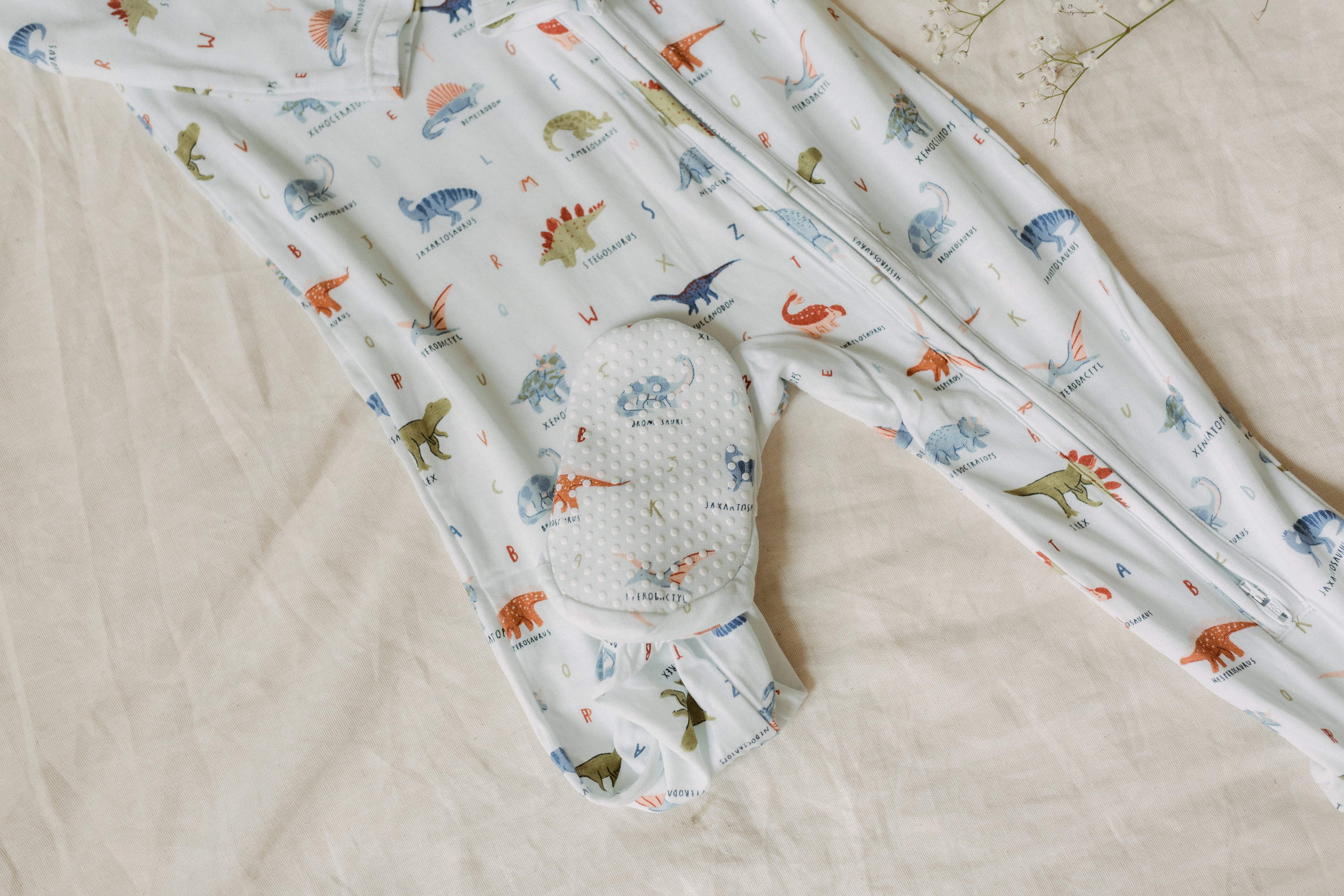 Dinosaur ABC 2 Way Zipper Footie