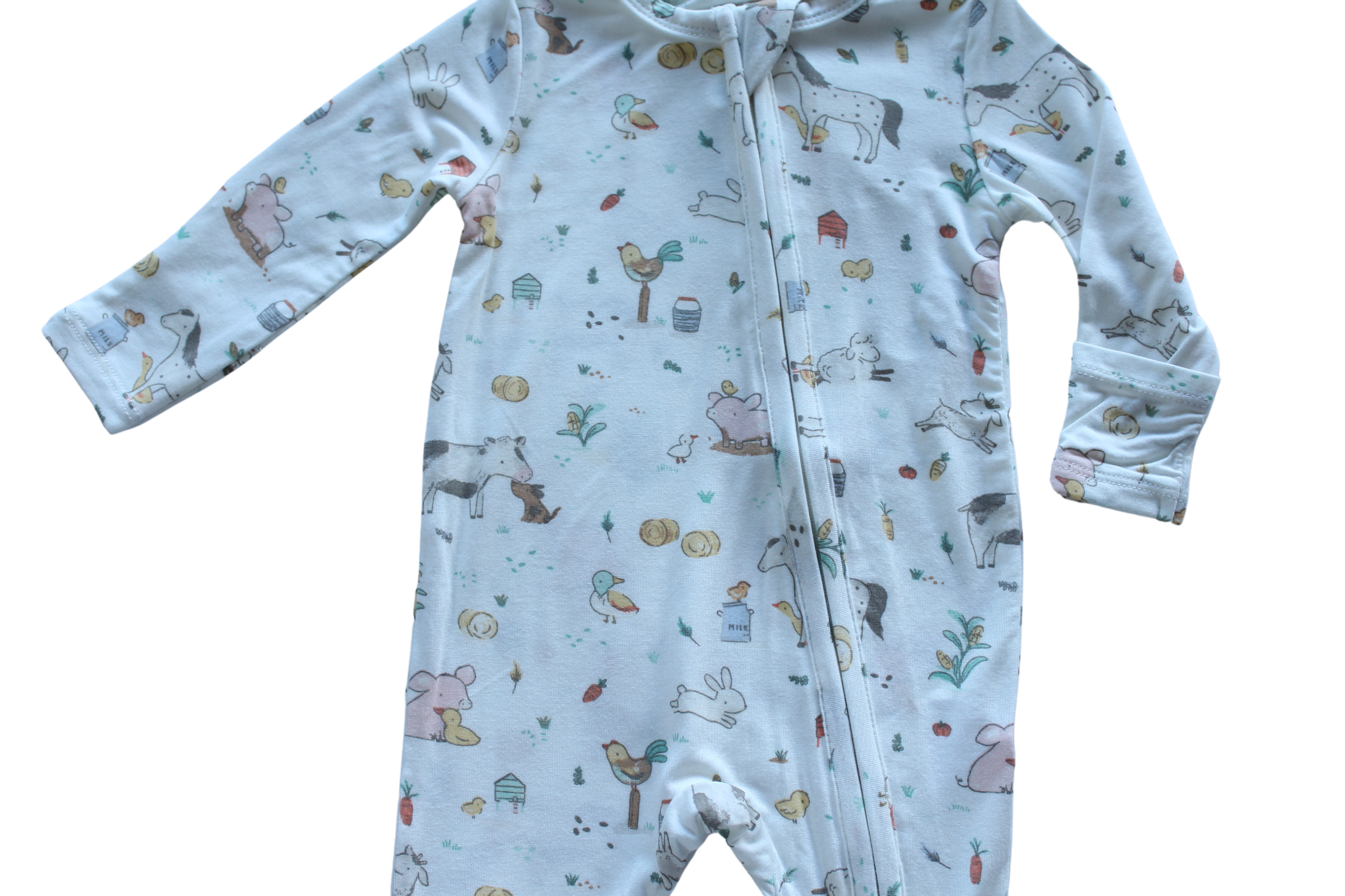 Farm Babies 2 Way Zipper Footie